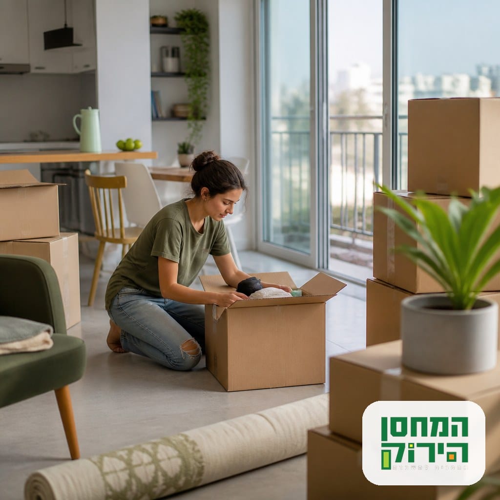 פינוי תכולת דירה: ארגזי מעבר מסודרים בדירה מסודרת