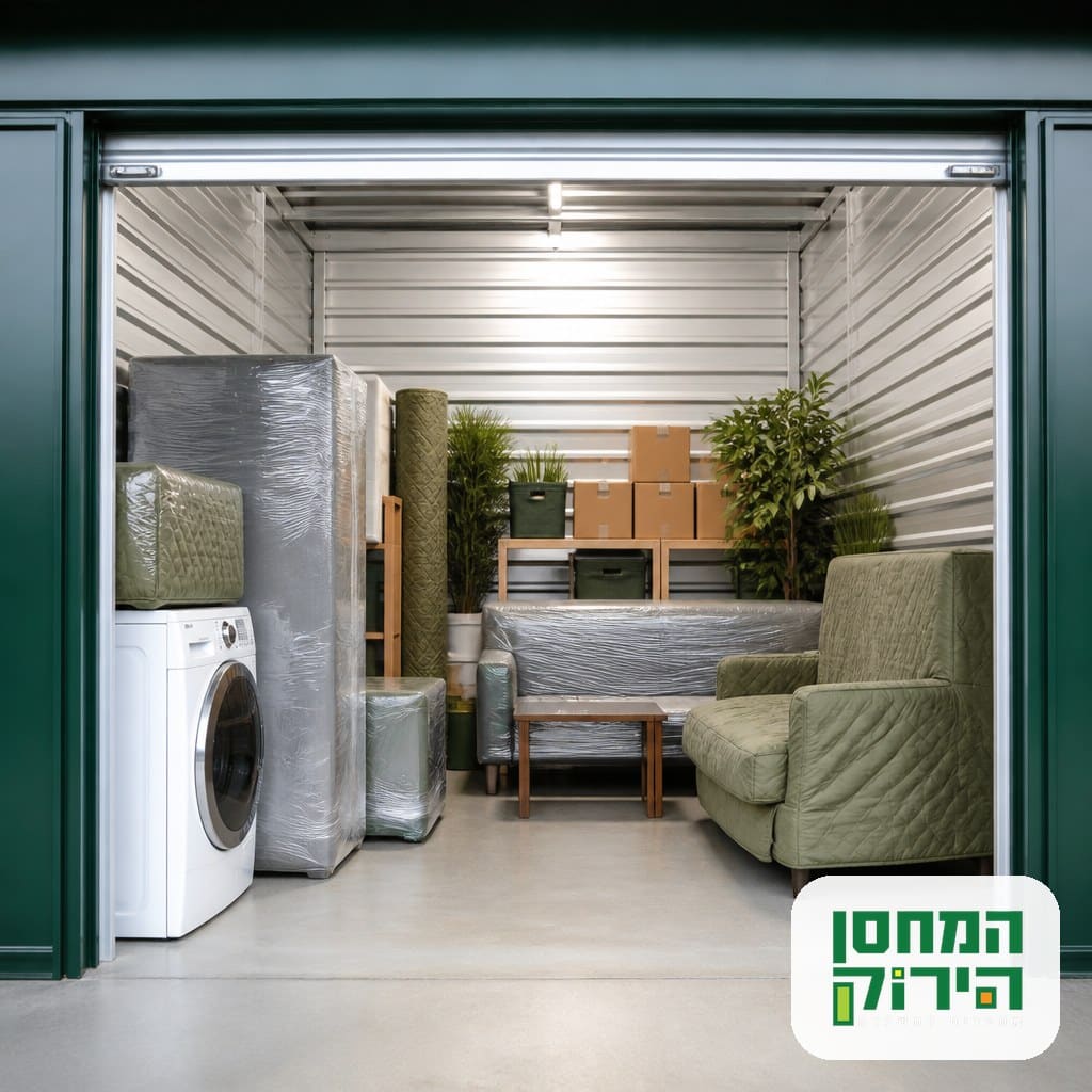 מוצרי חשמל מאוחסנים ביחידת אחסון מסודרת