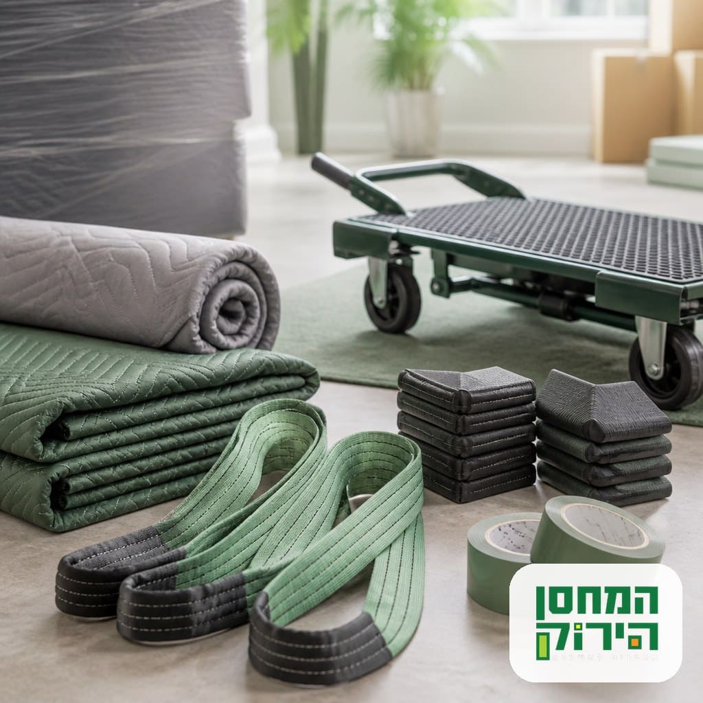 ציוד חיוני להובלת ארון: רצועות הרמה ושמיכות הובלה