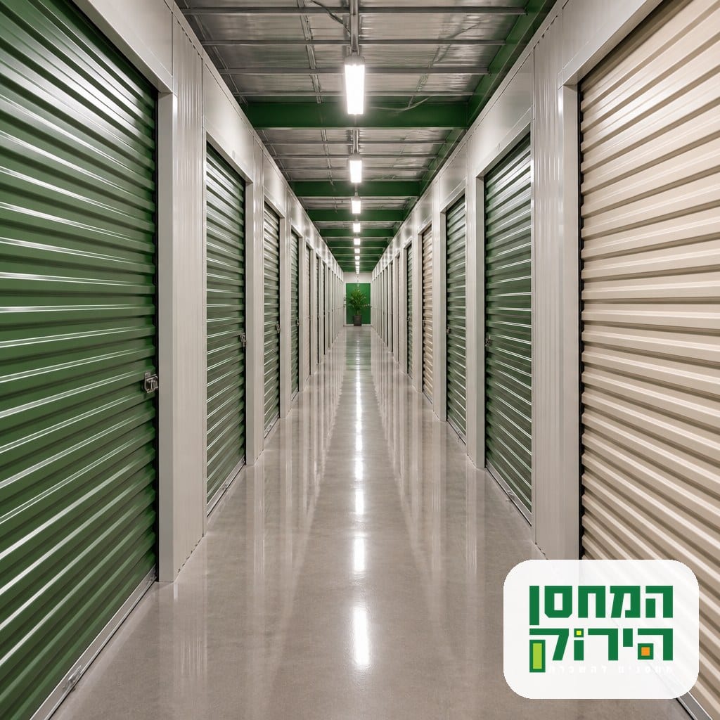 תחזוקה ברמה גבוהה — מסדרון יחידות אחסון נקי ומתוחזק במחסן הירוק