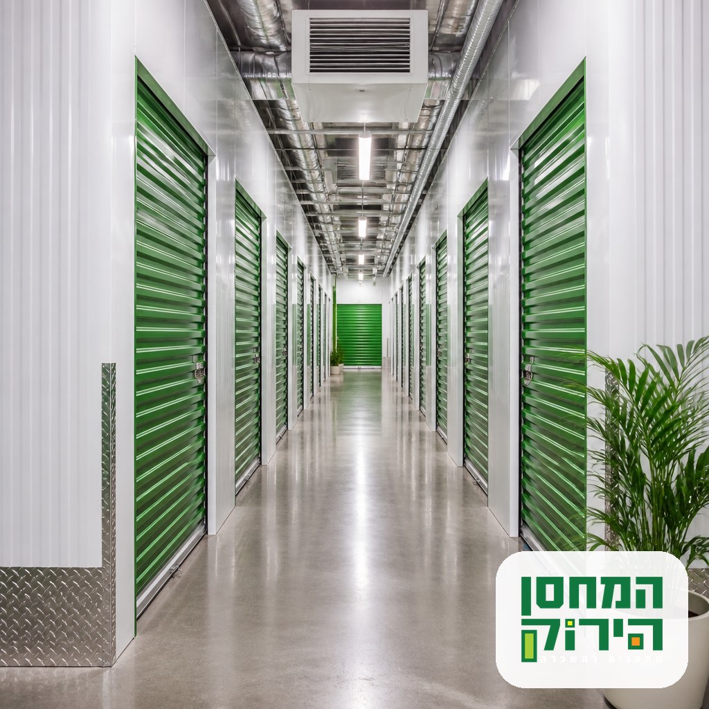 מחסן ממוזג עם בקרת אקלים, מסדרון יחידות אחסון נקי ומבוקר טמפרטורה במחסן הירוק