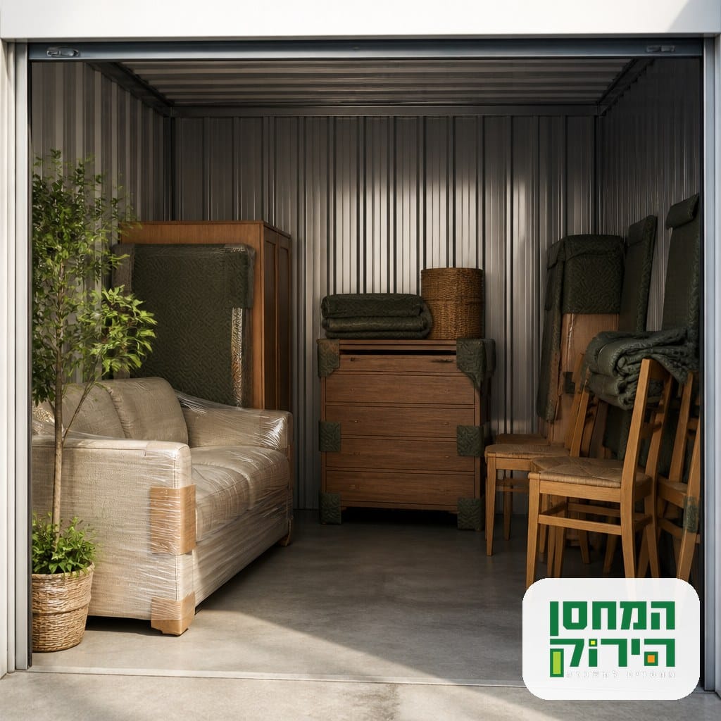 אחסון רהיטים מסודר ביחידת אחסון נקייה