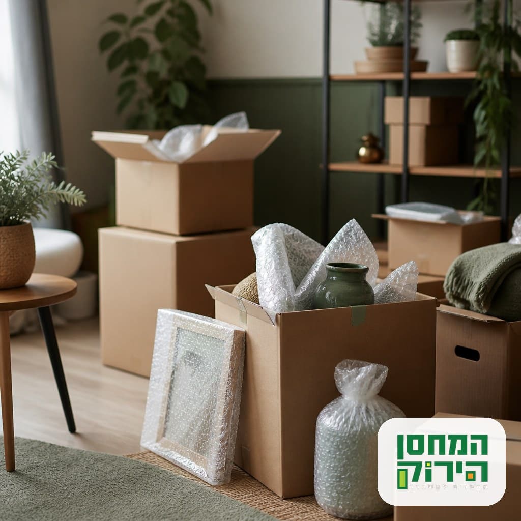 אריזת תכולת דירה בקרטונים לקראת אחסון