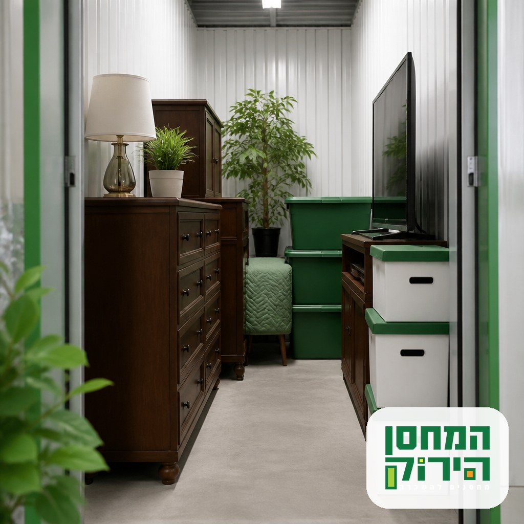 פריטים רגישים ללחות וחום במחסן ממוזג, רהיטי עץ, מוצרי חשמל וארגזי מסמכים מוגנים