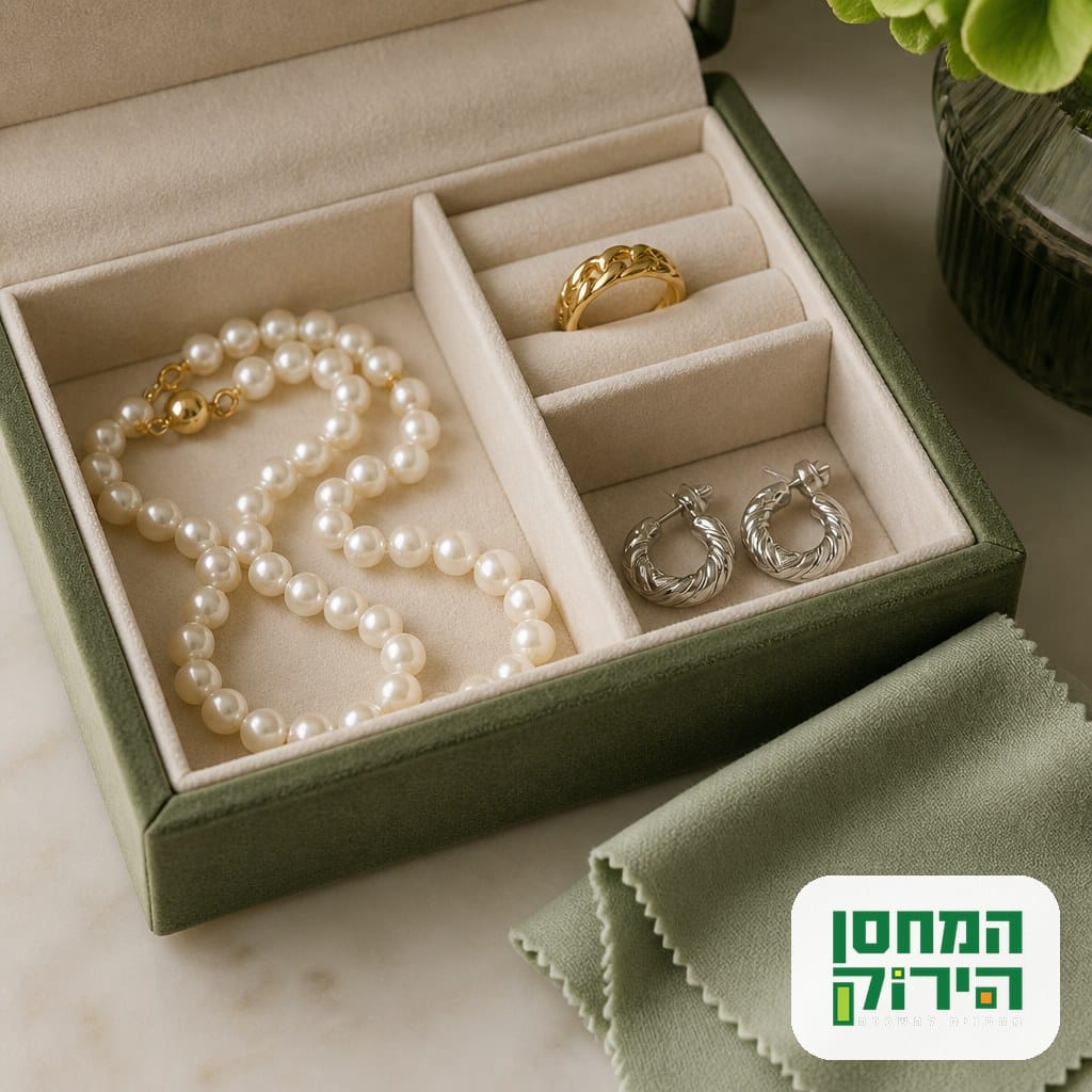 תכשיטים מסודרים בקופסה לשמירה בבית