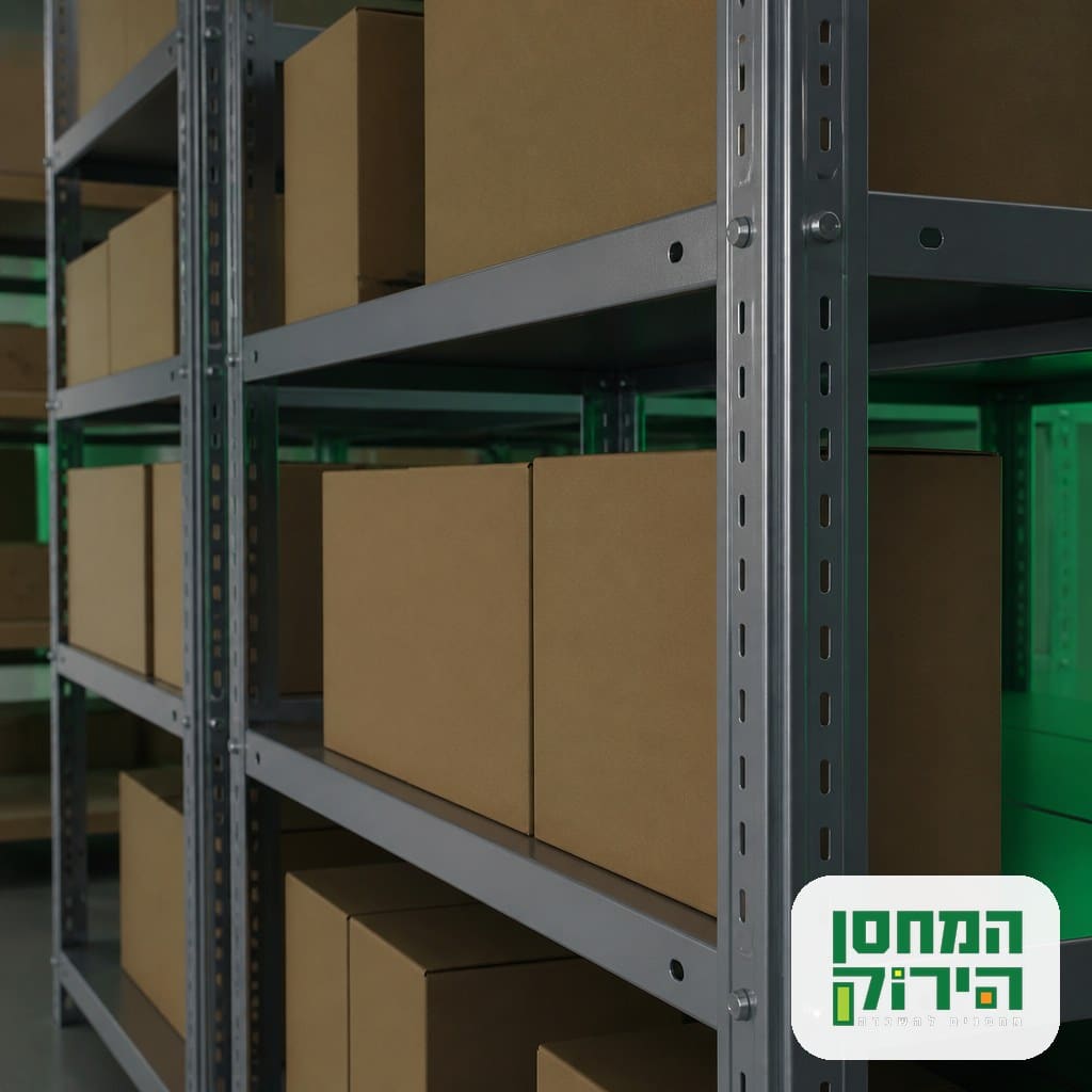 מדפי מתכת מודולריים לאחסון סחורה במחסן
