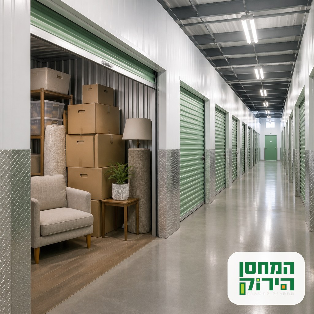 יחידת אחסון להשכרה במתחם מחסנים מאובטח לאחסון תכולה מהבית