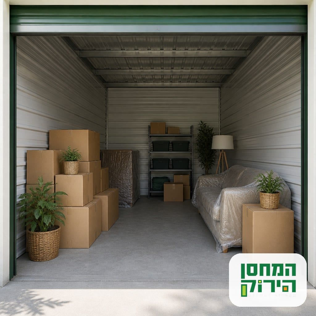 יחידת אחסון פרטית מסודרת עם ארגזים לתקופת סאבלט