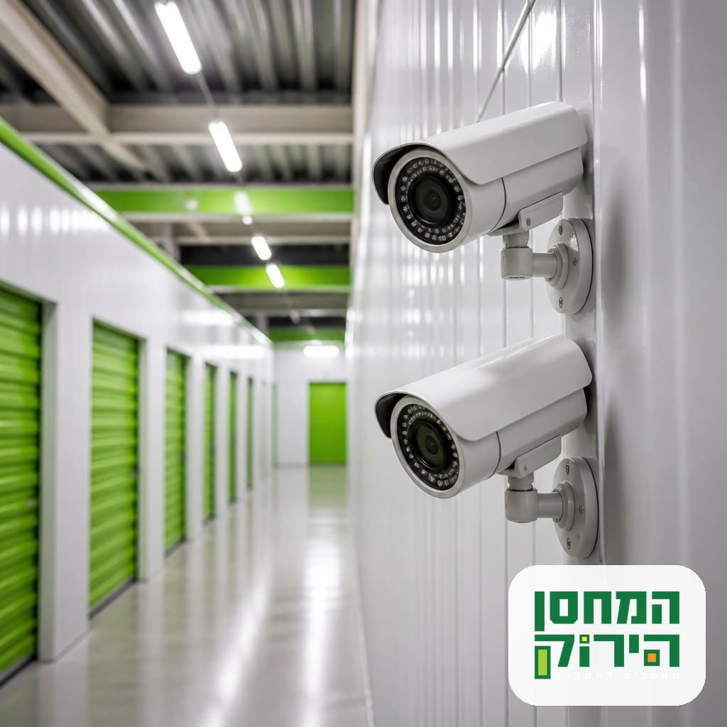 אבטחה 24/7 — מצלמות במעגל סגור משגיחות על מסדרון יחידות האחסון