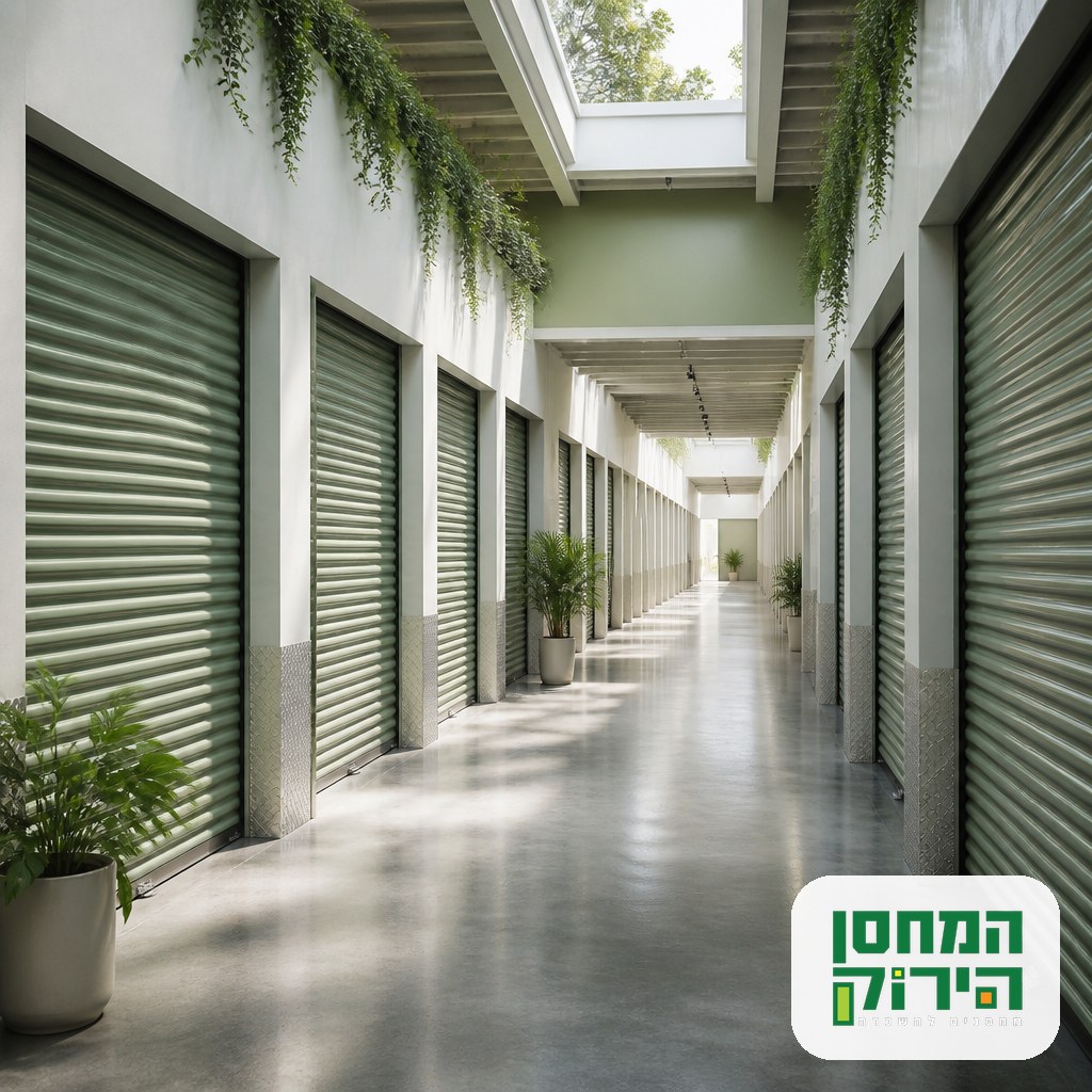 שטחי אחסון להשכרה: מסדרון יחידות אחסון מאובטחות במחסן הירוק