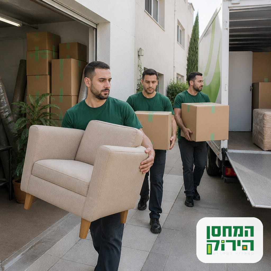 מובילים מקצועיים מעמיסים תכולת מחסן על משאית הובלה: כמה עולה הובלת מחסן