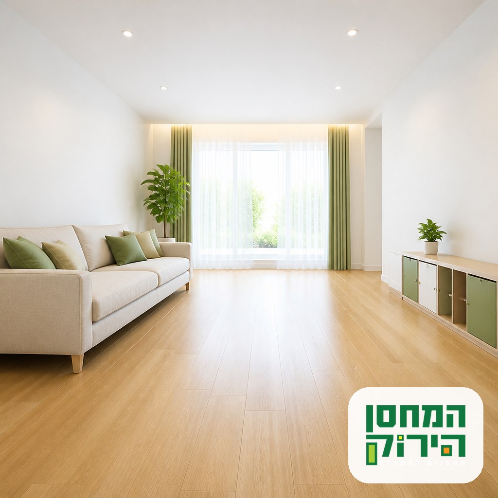 סלון פנוי ומואר לפני ביקור של קונים אחרי אחסון לפני מכירת דירה