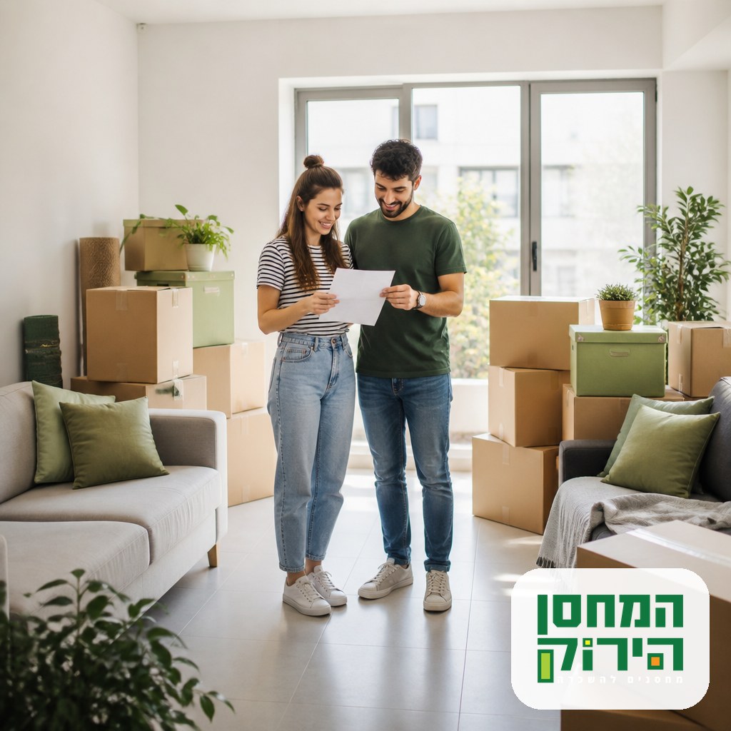 אחסון לזוגות שעוברים יחד, זוג עם ארגזים משני בתים בדירה משותפת חדשה