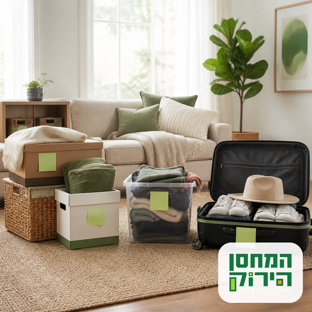 מיון תכולת הדירה לשלוש קבוצות לפני טיסה ארוכה, מה מאחסנים, מה מוסרים ומה לוקחים